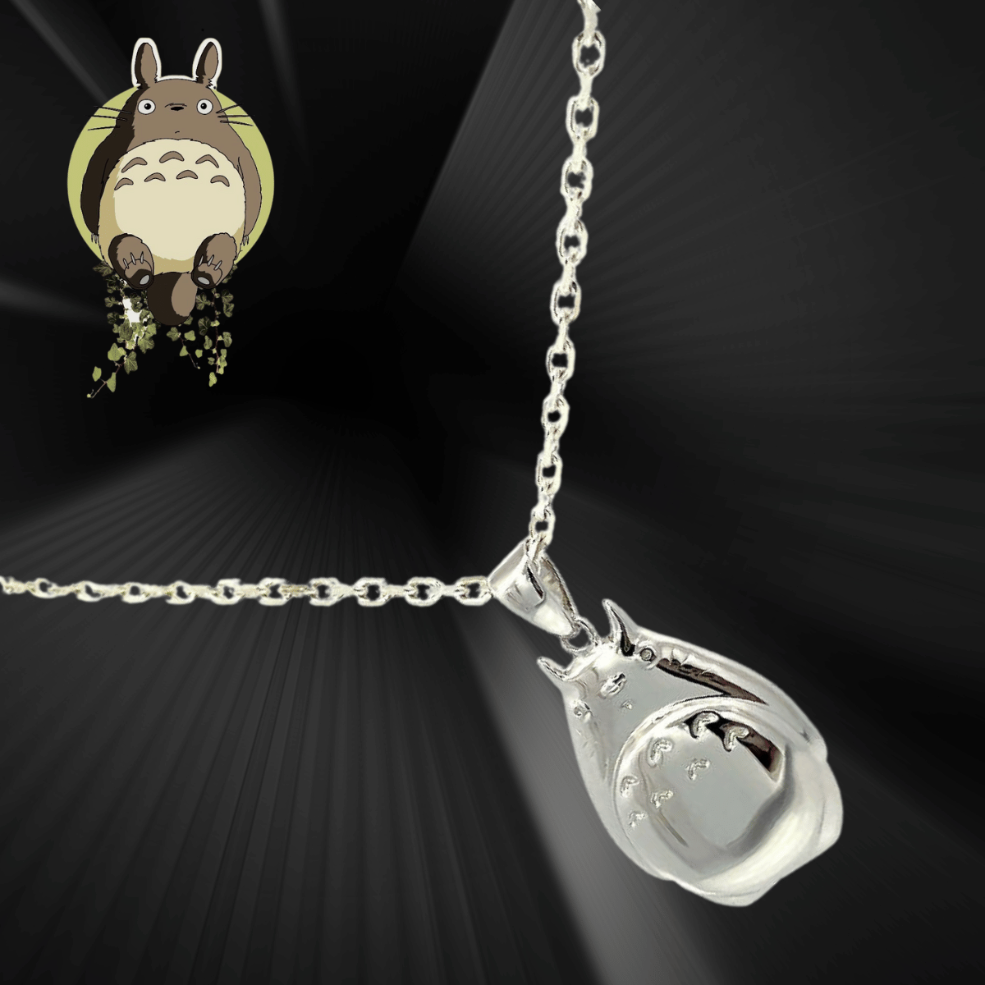 My Neighbor Totoro Silver Necklace With popular Topaz Glass Heart