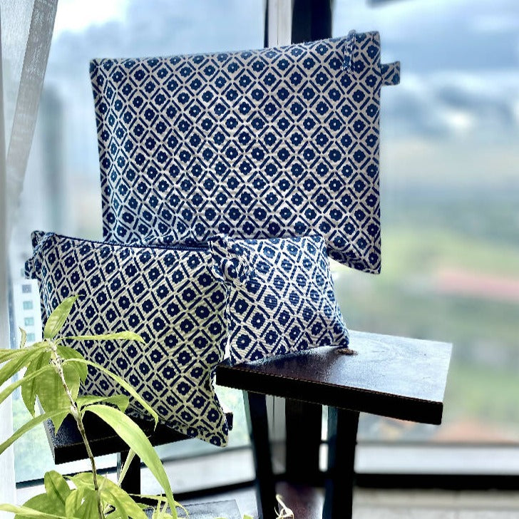 Cotton Multi Purpose Zippered Pouches - Set Of 3 from Caidra Gifting