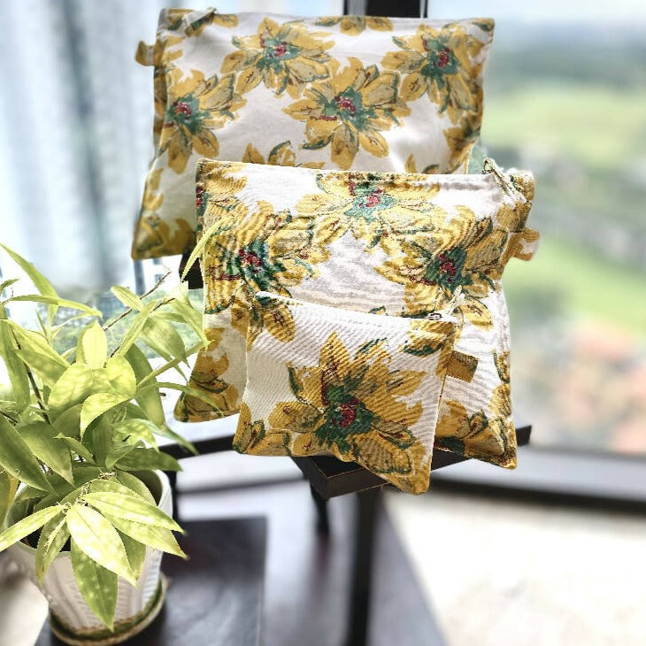 Cotton Multi Purpose Zippered Pouches - Set Of 3 from Caidra Gifting