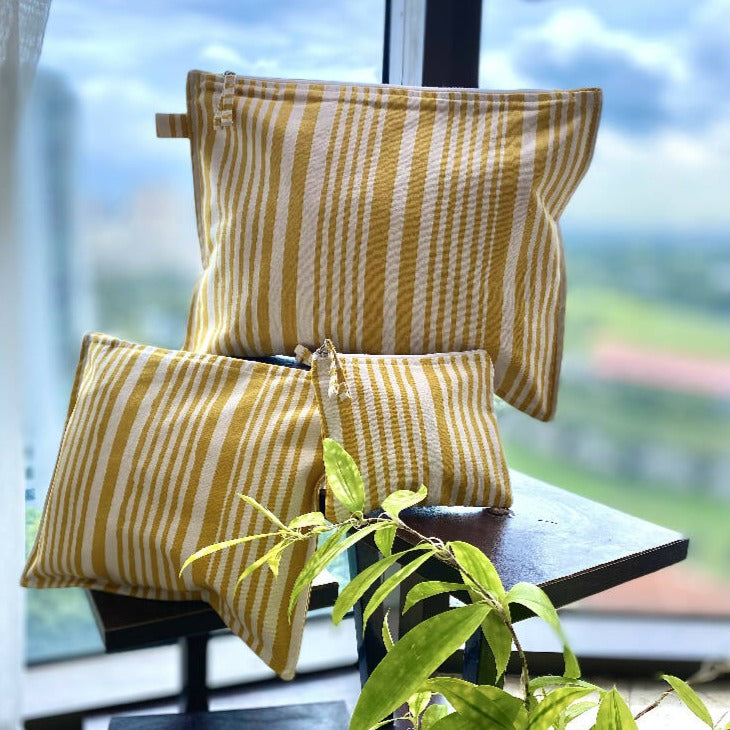 Cotton Multi Purpose Zippered Pouches - Set Of 3 from Caidra Gifting