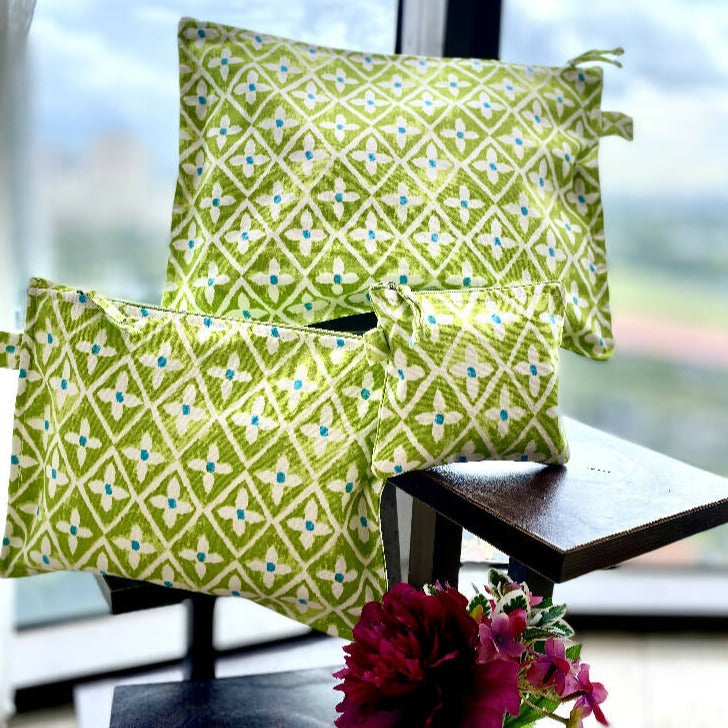 Cotton Multi Purpose Zippered Pouches - Set Of 3 from Caidra Gifting
