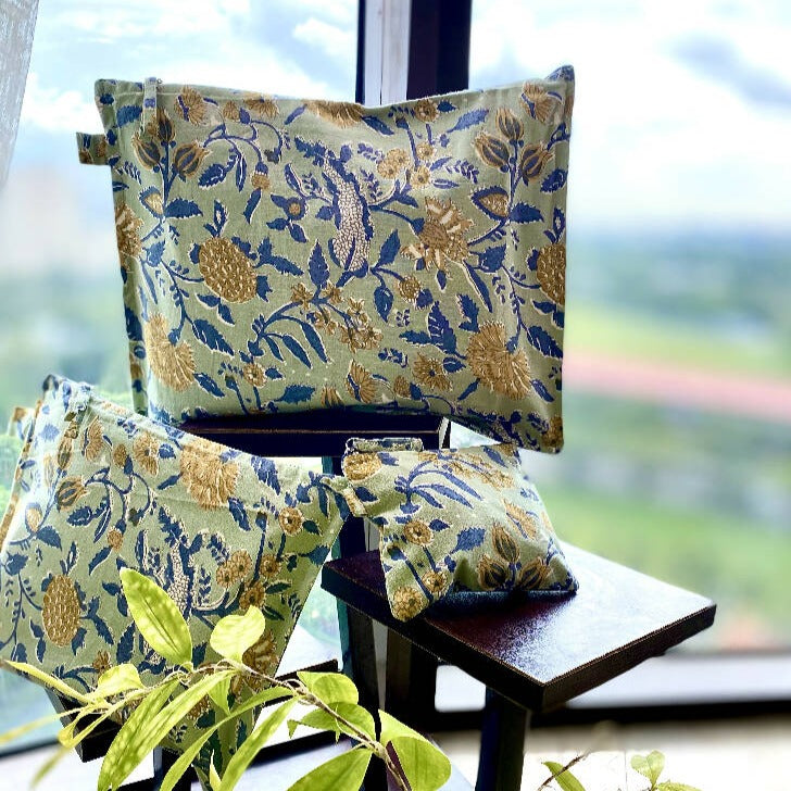 Cotton Multi Purpose Zippered Pouches - Set Of 3 from Caidra Gifting