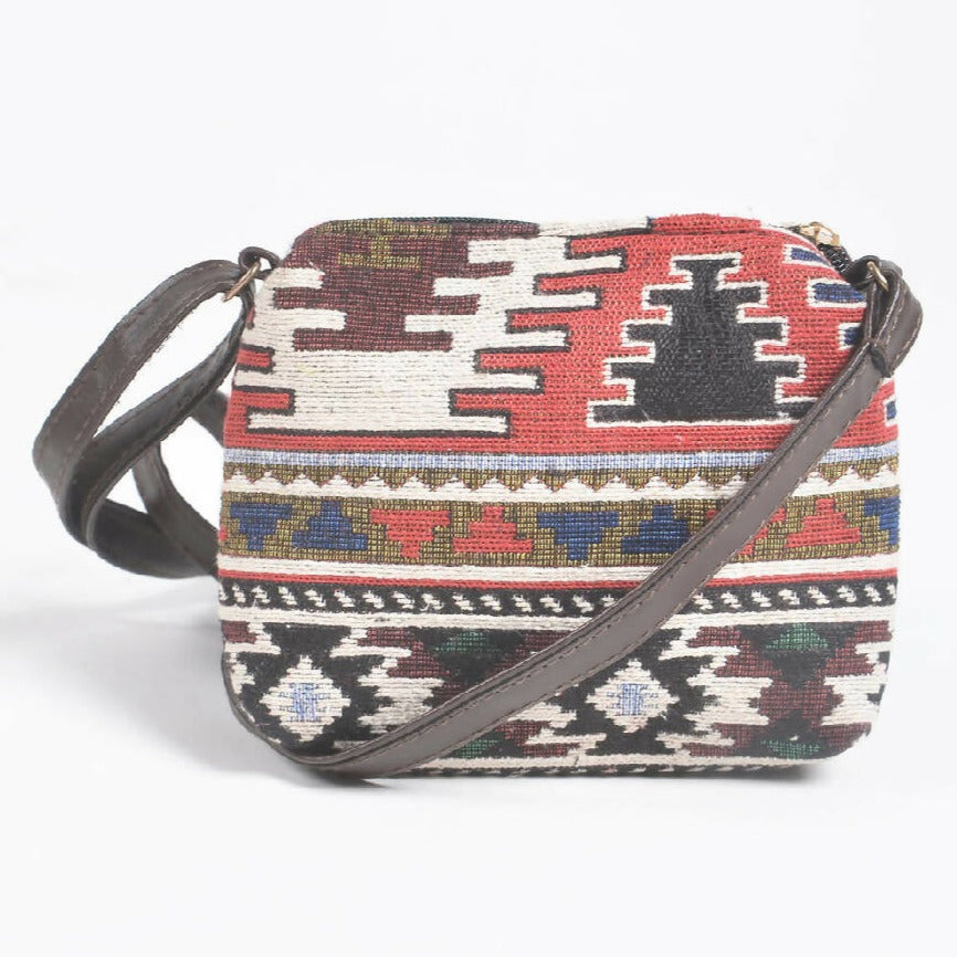 Jacquard Weave Tote, Sling & Wallet Set - Multicolour from Caidra Gifting