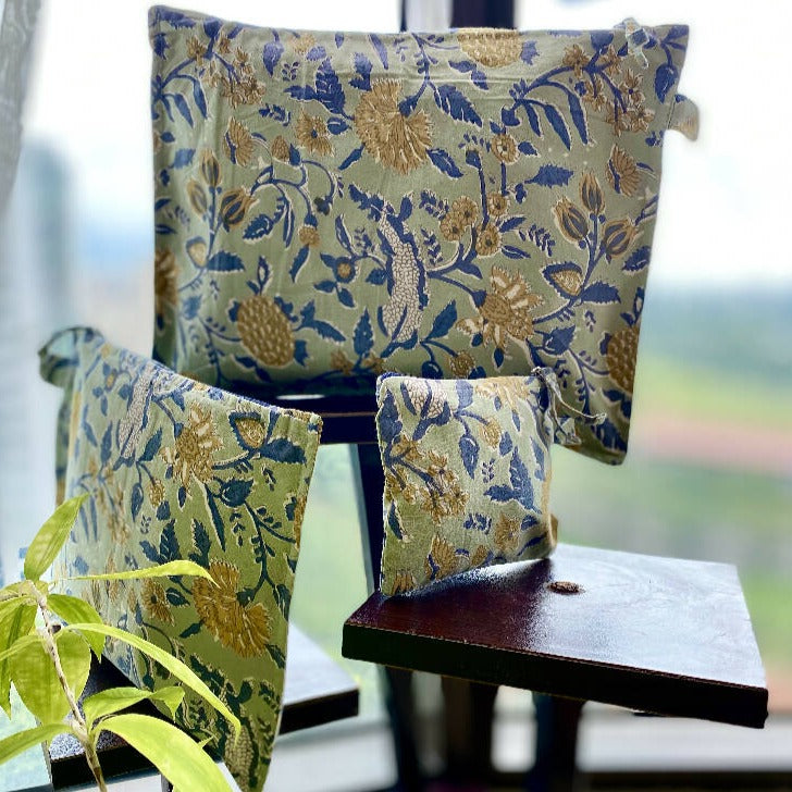 Cotton Multi Purpose Zippered Pouches - Set Of 3 from Caidra Gifting