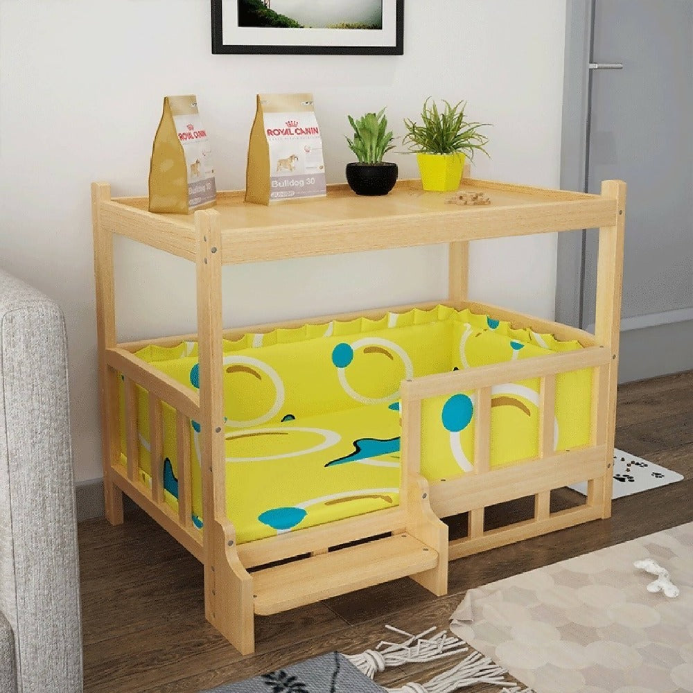 Caidra by Rubyxx Gifting Luxury Dog Bed cum Side Table yellow