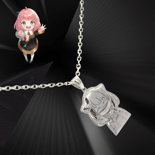 925 Silver Custom Designed Anime "Anya" (SPY X FAMILY) Pendant & Chain from Caidra Gifting 