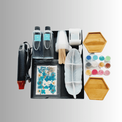 The Artistic Adventure" DIY Resin Kit Gift Box With Hexagonal Coasters- Caidra by Rubyxx Gifting 