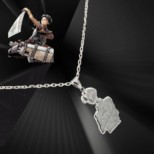 925 Silver Custom Designed "Levi" (ATTACK ON TITAN) Pendant & Chain from Caidra Gifting 