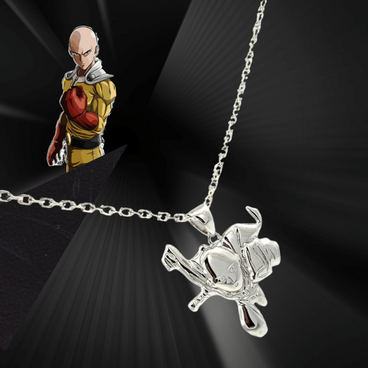 925 Silver Custom Designed "Saitama" (ONE PUNCH MAN) Pendant & Chain from Caidra Gifting 