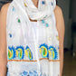 Hand Embroidered Cotton & Silk Scarf from Caidra Gifting
