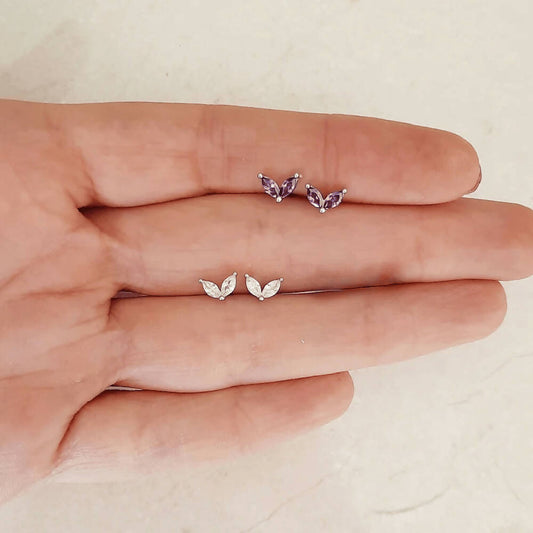 Flora Stud Silver & Zirconia Earrings