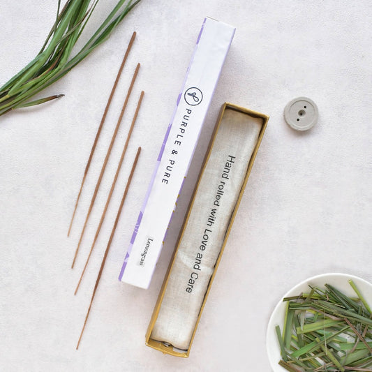 Caidra Gifting presents lemongrass scented incense sticks from Purple & Pure