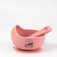 Pink Highback Silicone Bowl & Utensils Feeding Set_Caidra by Rubyxx Gifting