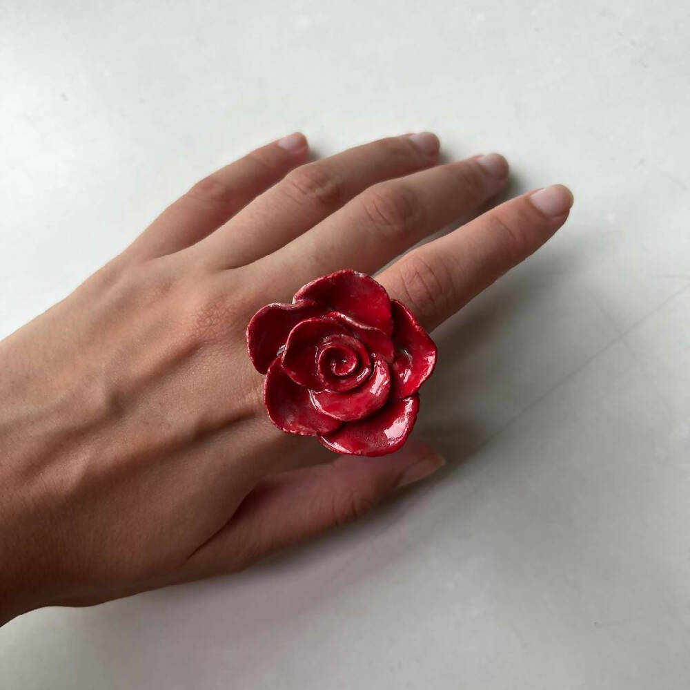 Lush Red Ceramic Ring