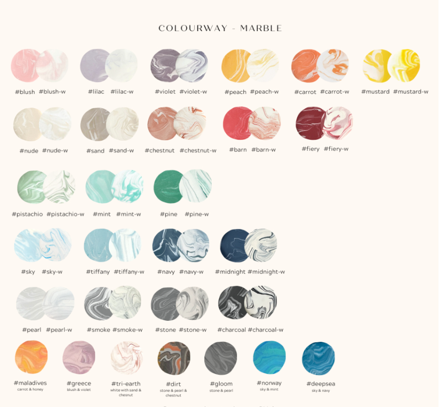 Marble Colour Options for Personalised Jesmonite Coaster Set_Caidra by Rubyxx Gifting 