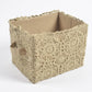 Khakhi-Crochet Cotton Foldable Storage Hamper_Caidra by Rubyxx Gifting 
