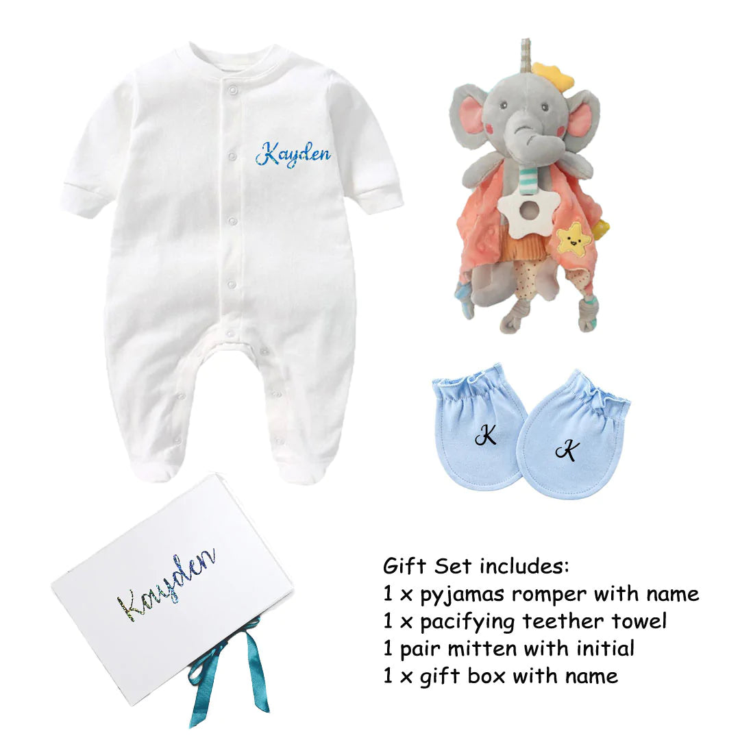 Customised 100% Cotton Baby Pyjamas Gift Set Blue_from Caidra Gifting