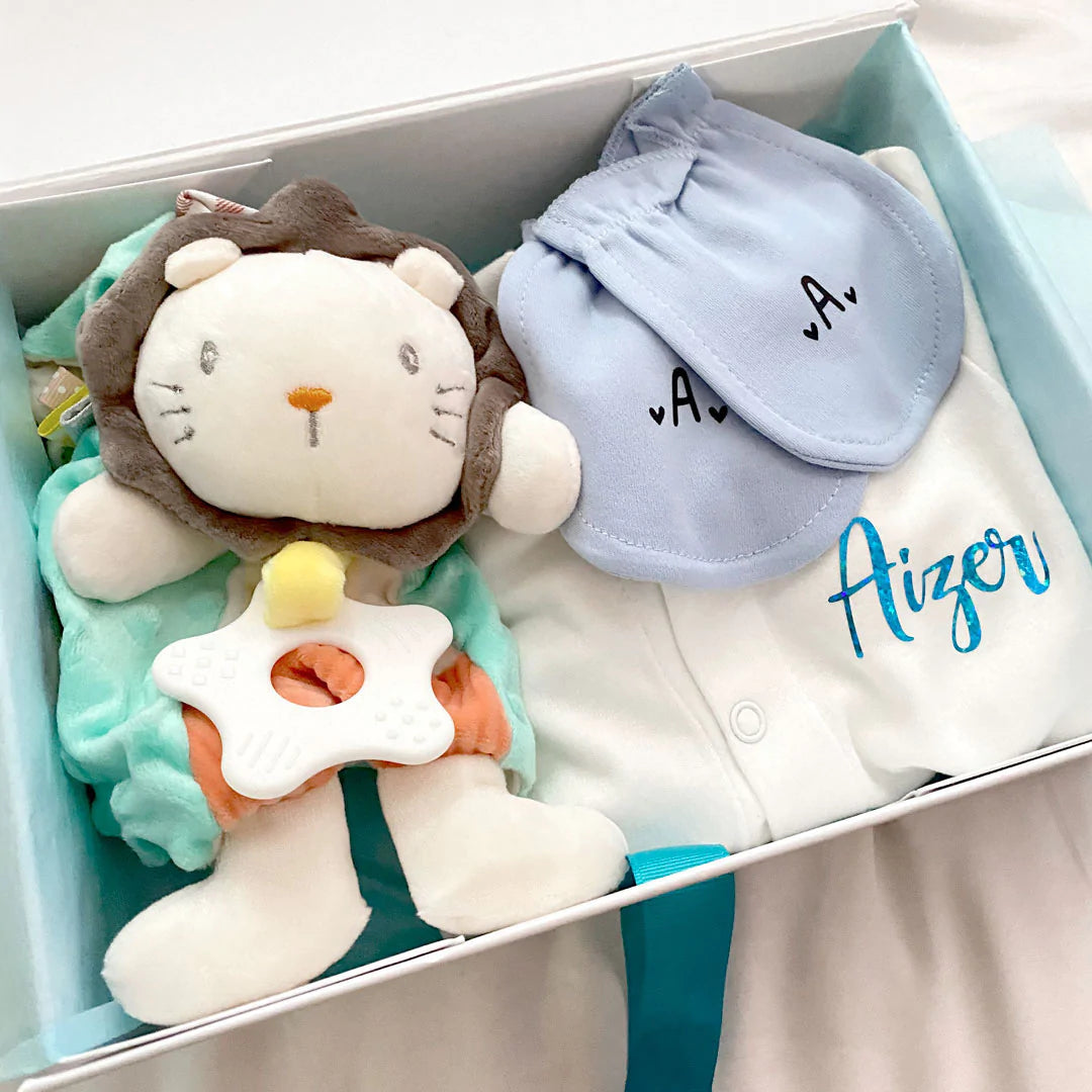 Customised 100% Cotton Baby Pyjamas Gift Set Blue_from Caidra Gifting