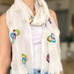 Hand Embroidered Cotton & Silk Scarf from Caidra Gifting