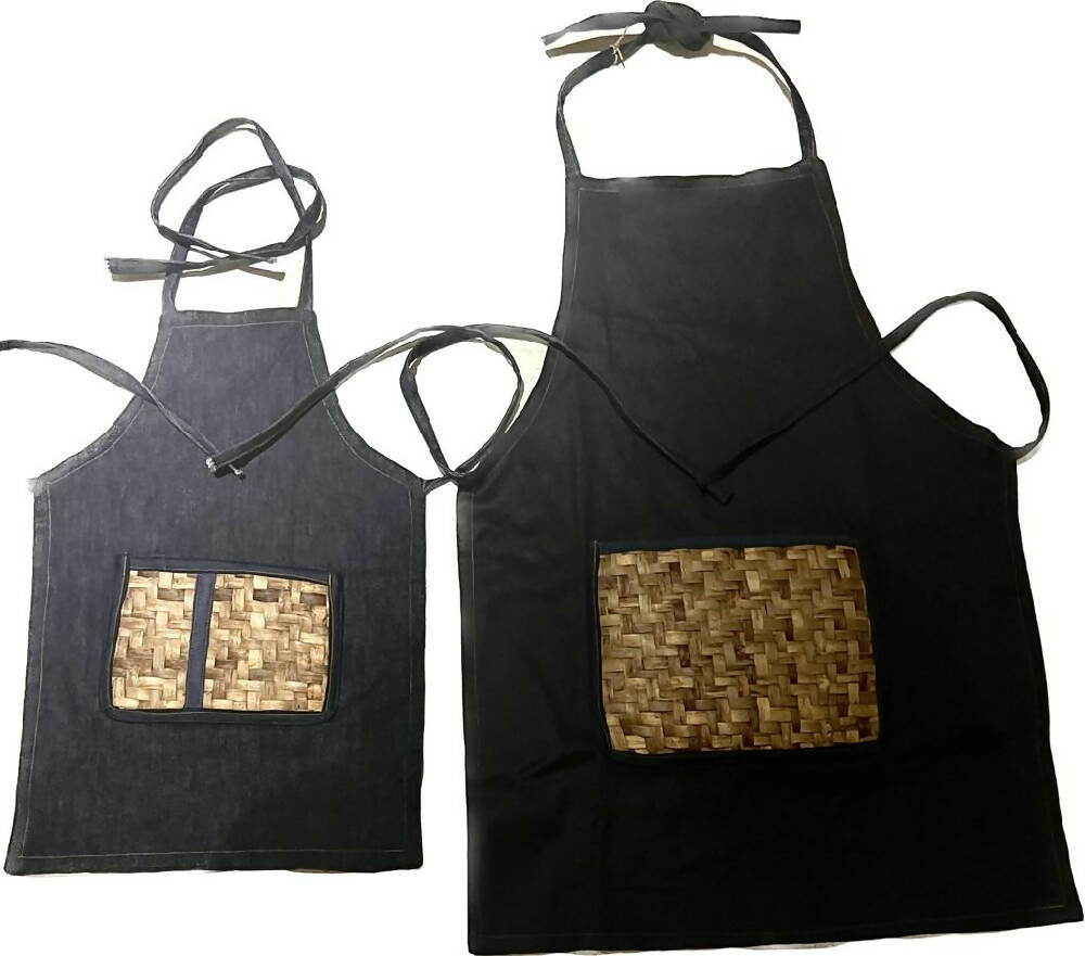 Front of the Double Trouble - Matching Denim Aprons for Kids and Adults from Caidra Gifting 