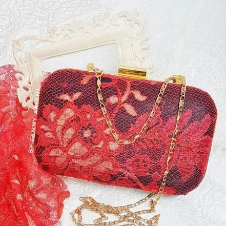Red Gold Evening Clutch