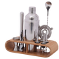 Silver 12 Pcs Cocktail Shaker & Bartender Tools Set in a Stand _Caidra Gifting 