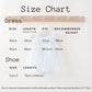 Personalised 1-Year-Old Princess Gift Set Size Chart from Caidra Gifting 