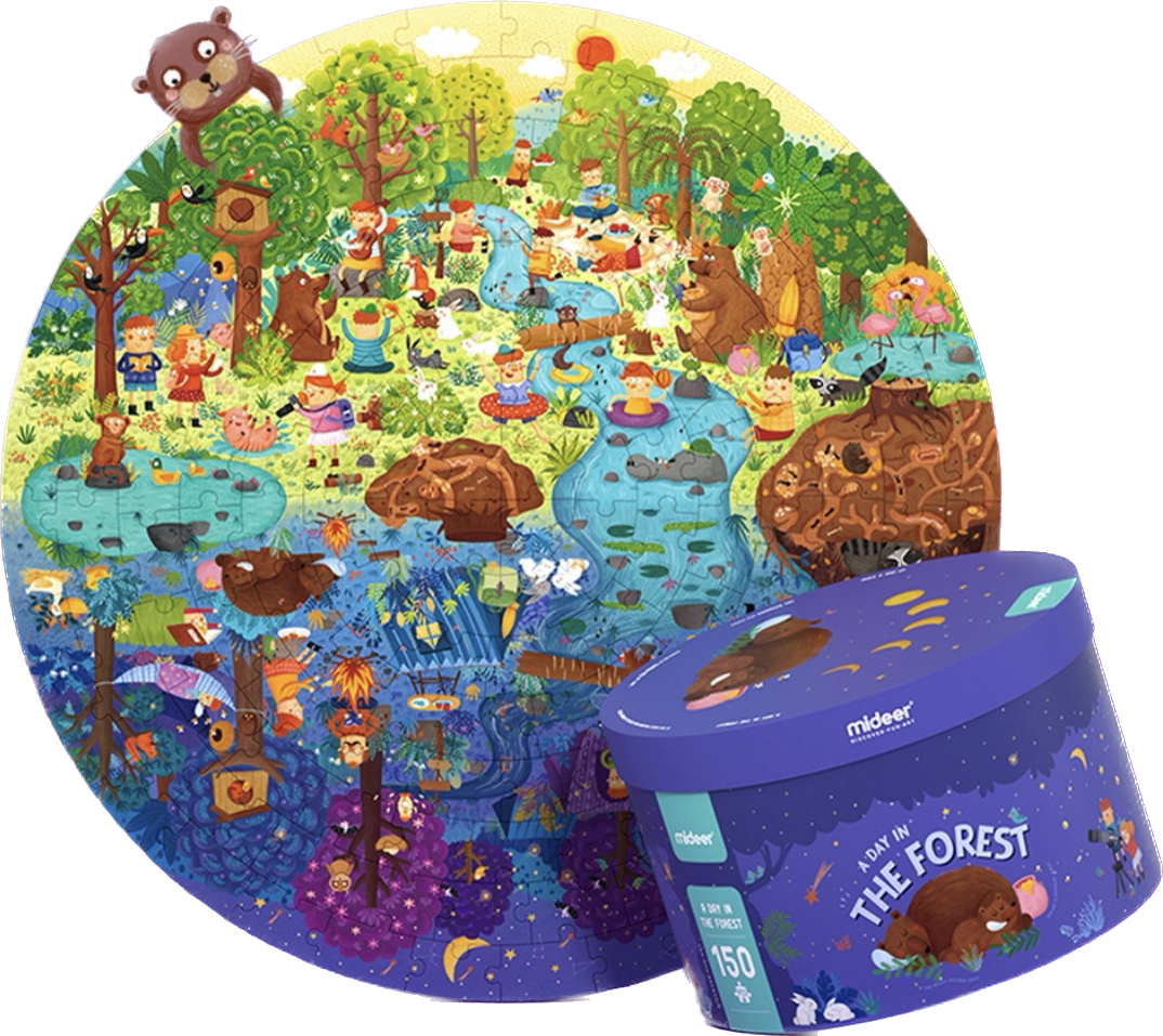 A Day in The Forest Round 150 pc Puzzle from Caidra Gifting 