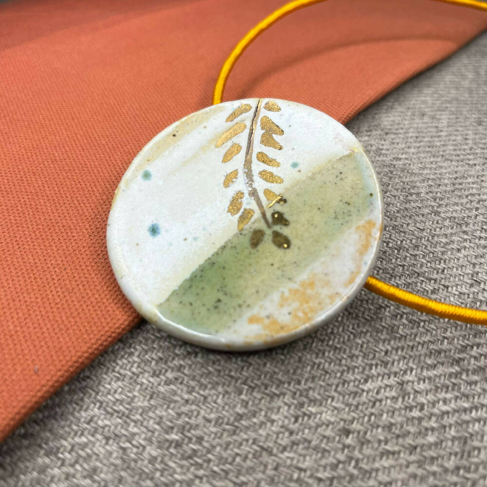 The Golden Leaf - Ceramic Pendant