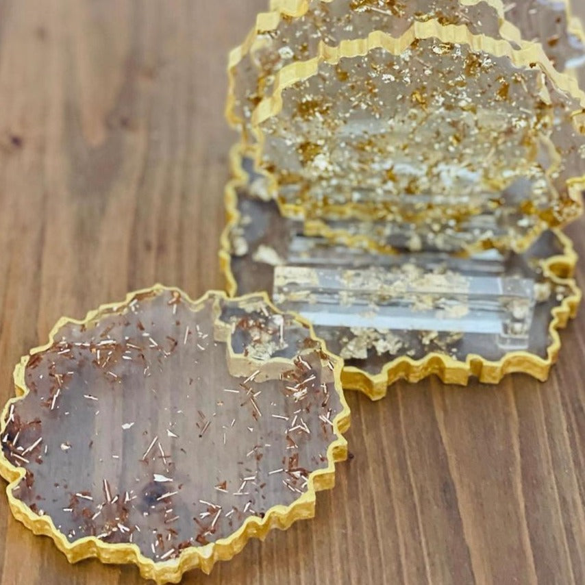 Handmade Resin Coasters With Stand (Set of 4)_Caidra by Rubyxx Gifting 