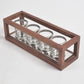 Classic Four Glass Tea Light Holders With Wooden Frame_Caidra by Rubyxx Gifting
