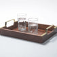 Hand Cut Wooden Serving Tray With Brass Handles from Caidra