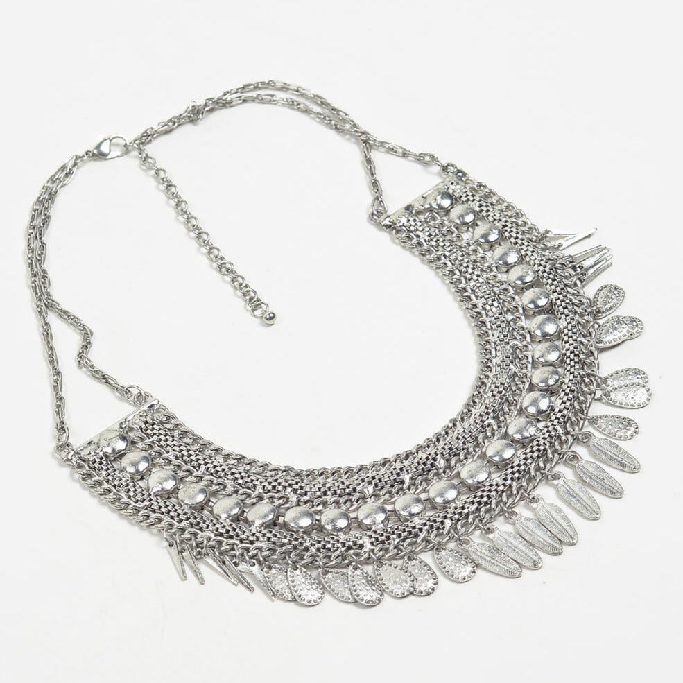 Silver-Toned Bohemian Collar Necklace from Caidra Gifting 