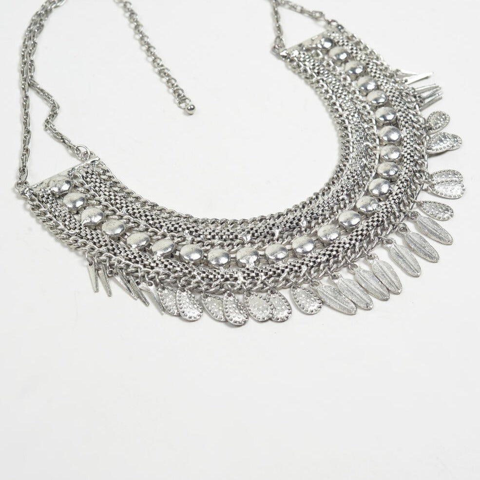Silver-Toned Bohemian Collar Necklace from Caidra Gifting 