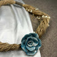 Blue Cottage Rose Handmade Ceramic Necklace